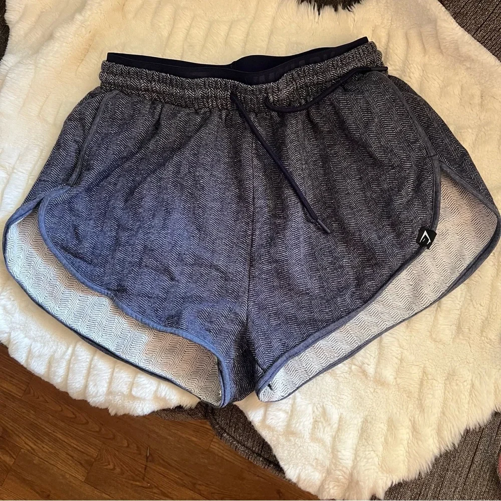 Gymshark Cotton Blend Hottie Workout Athletic Shorts (Women's M) Blue